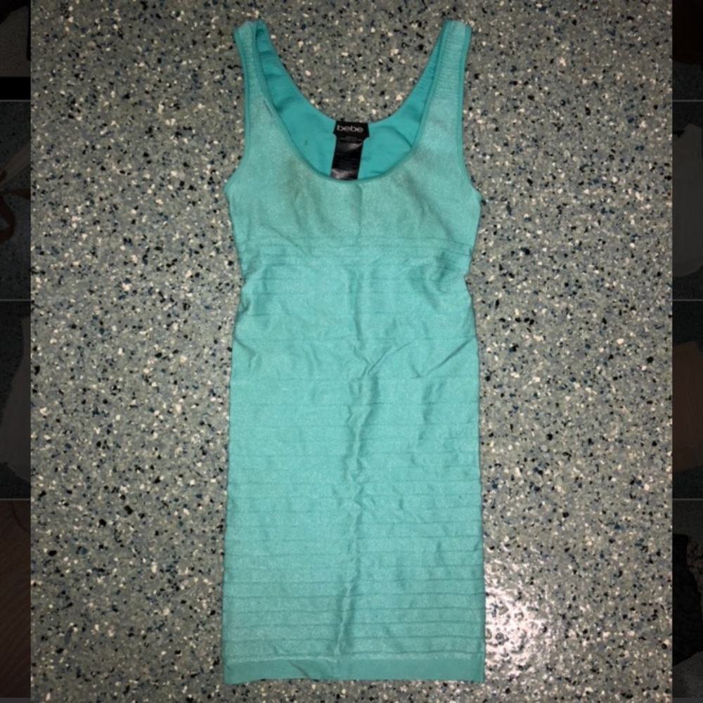 Light blue bebe mini bodycon dress M/L